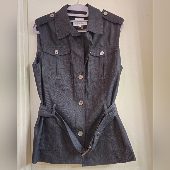 Calvin Klein Women's Black Sleeveless Jacket - Picture 1 of 6
